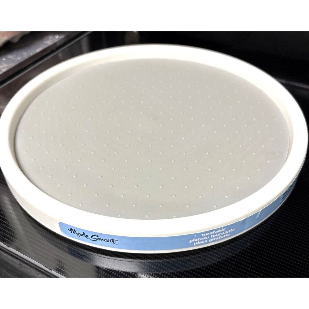 Madesmart 10" Plastic Turntable for Kitchen Organization White/Gray Lazy Susan